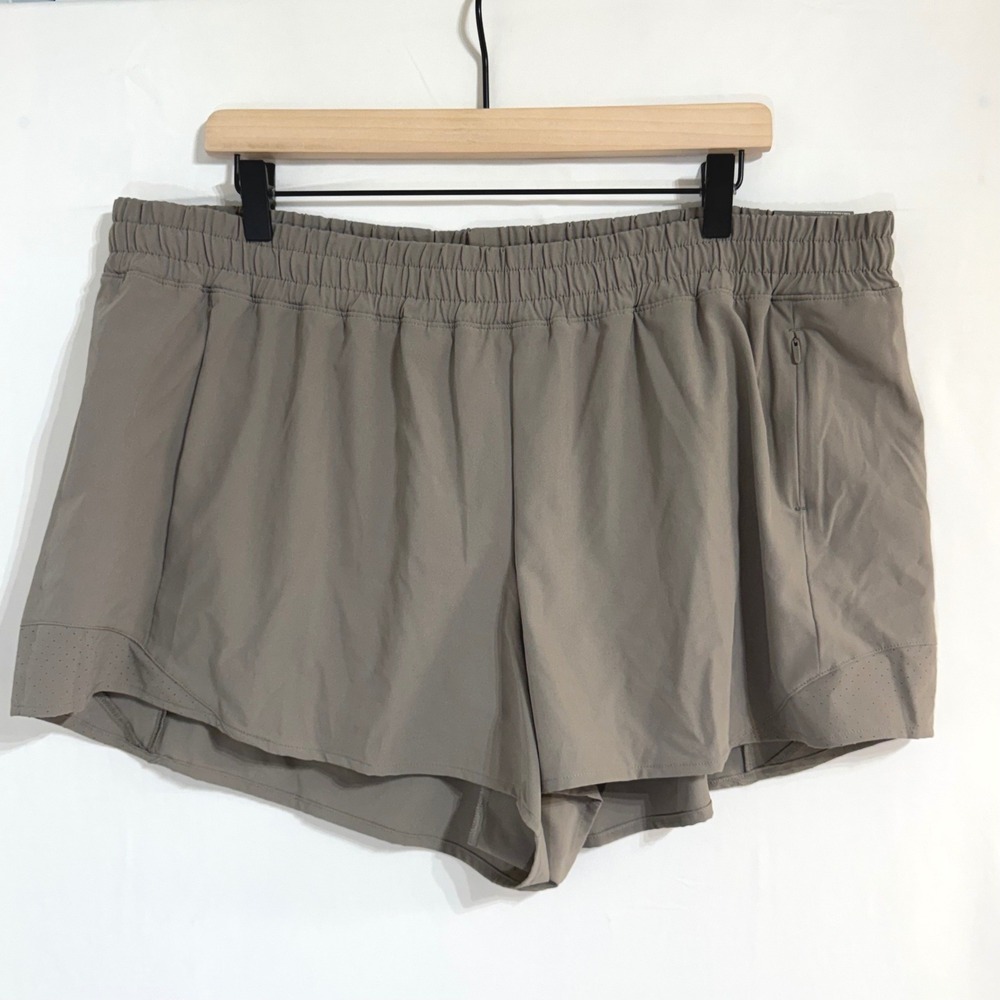 CALIA Womens XXL Mid-Rise Infinity Run Short Dark Grey 3 Inch Inseam NEW